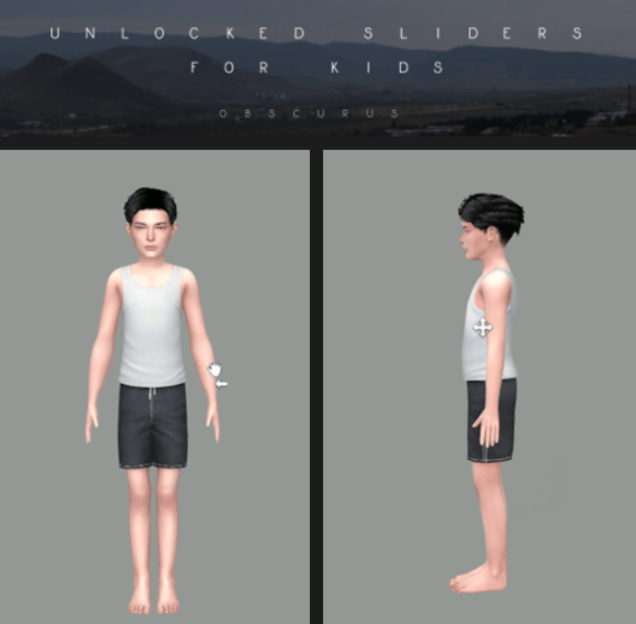 Sims 4 unlocked ea body sliders and slider for kids
