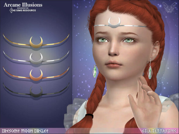 Sims 4 Arcane Illusions Crescent Moon Circlet For Kids