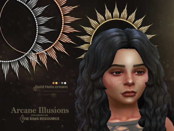 Sims 4 Arcane Illusions Gold Halo crown for kids