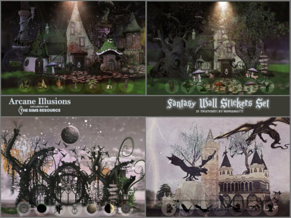 Fantasy Wall Stickers Set by Moniamay72