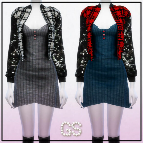 Sims 4 bomber with dress new mesh base game 20 colors