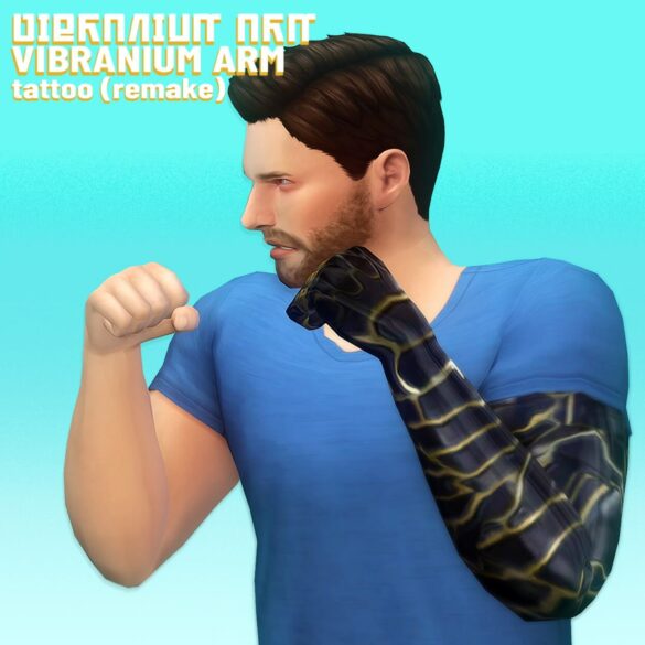 Sims 4 Bucky Barnes metal arm tattoo