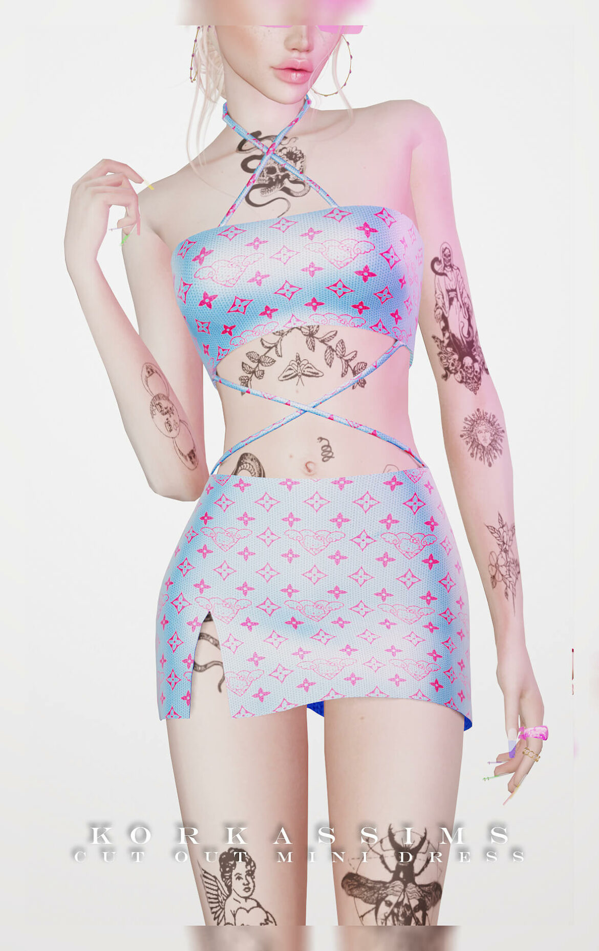 Sims 4 cut out mini dress full body