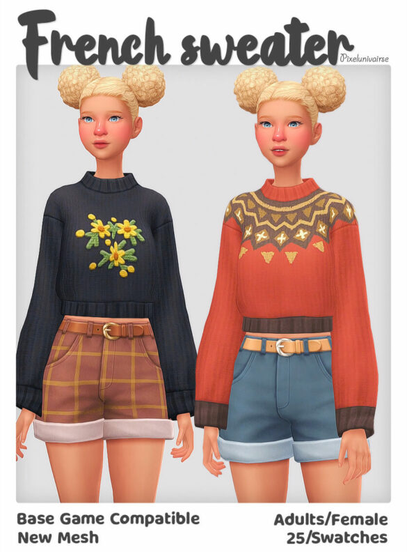 Sims 4 French sweater