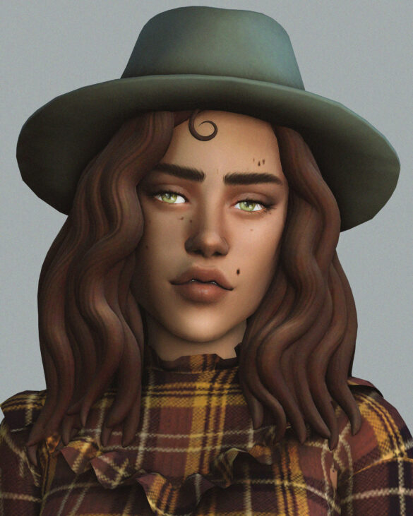 Sims 4 kapimun hat hair curl