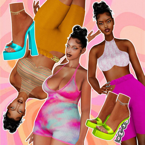 Sims 4 link top link shorts chill romper link heels v1