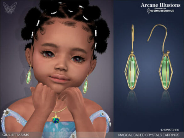 Sims 4 magical caged crystal earrings 4 toddlers