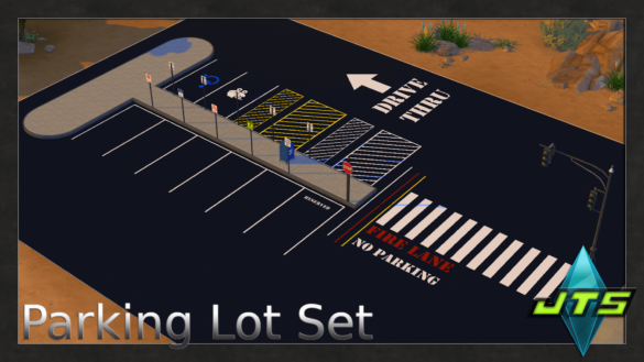 Sims 4 Parking Lot &amp Street Deco Set