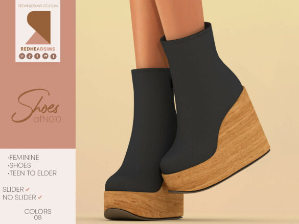 Sims 4 Platform Boots N010 at REDHEADSIMS