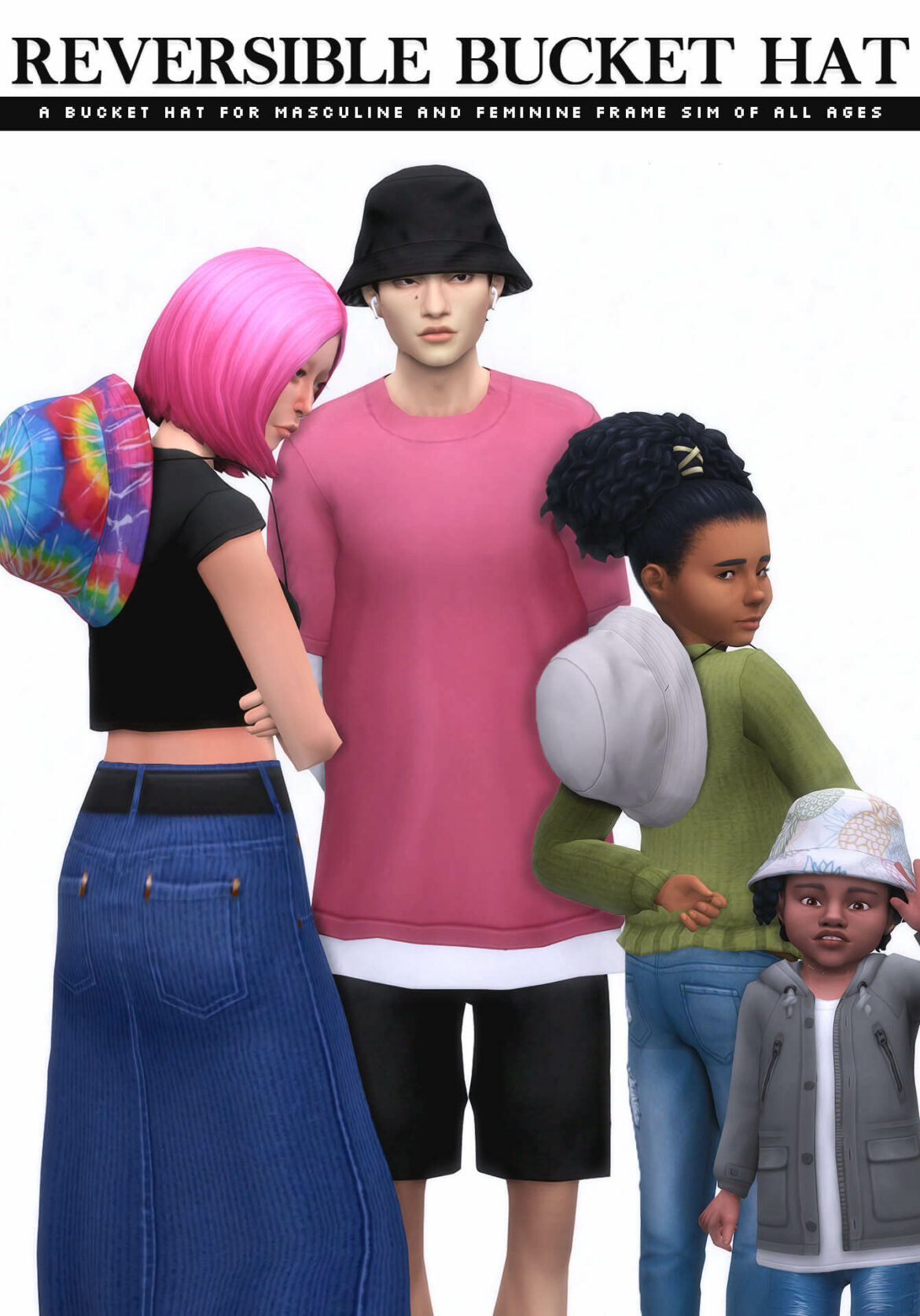 Sims 4 reversible bucket hat