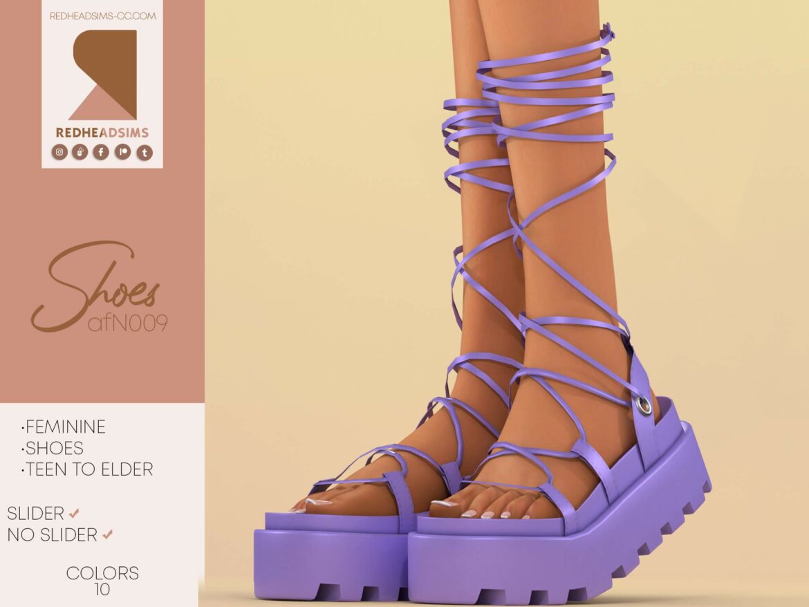 Sims 4 Sandals N009 at REDHEADSIMS
