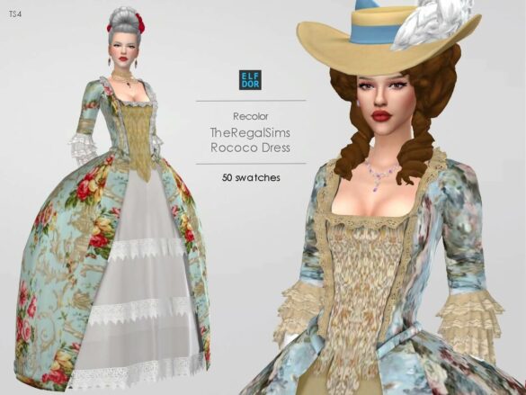 Sims 4 the regal sim rococo dress