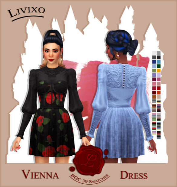 Sims 4 vienna dress by livixo
