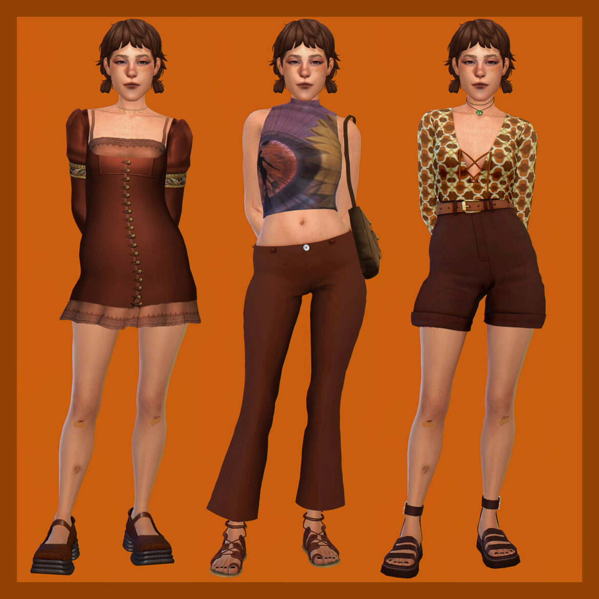 Sims 4 1 necklace dress shoes 2 top bag