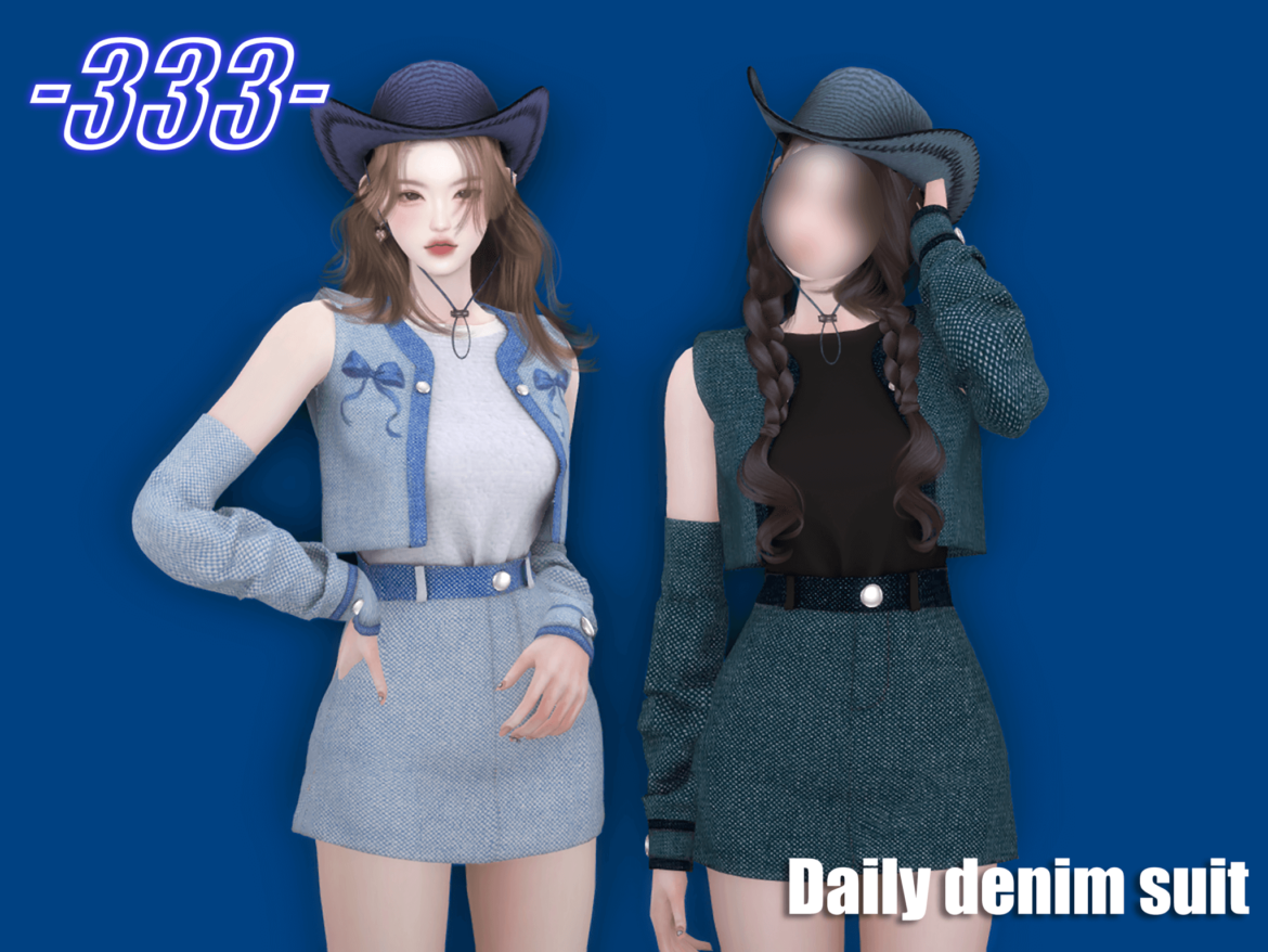 Sims 4 333daily denim suit