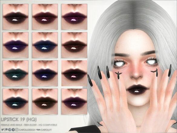 Sims 4 a 12 recolour soft dark lip gloss in black