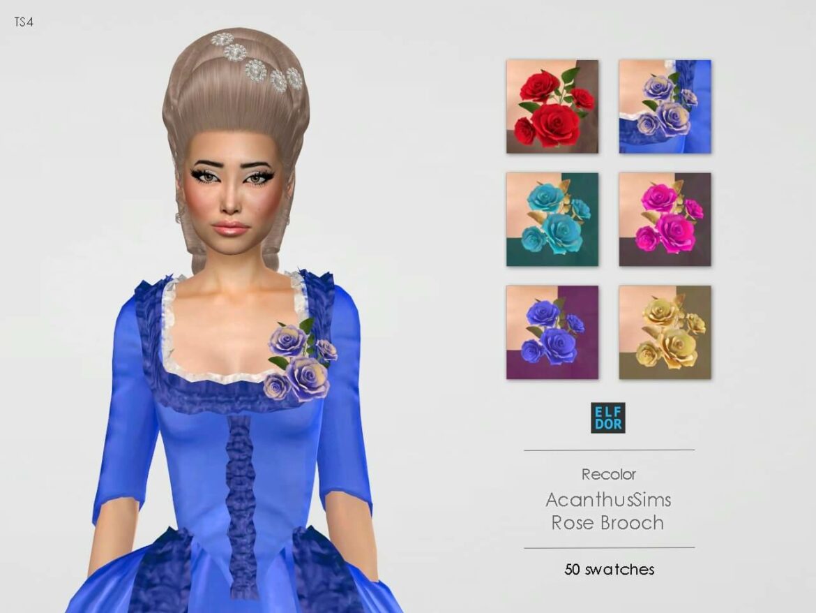 Sims 4 acanthus sims rose brooch rc 50 swatches