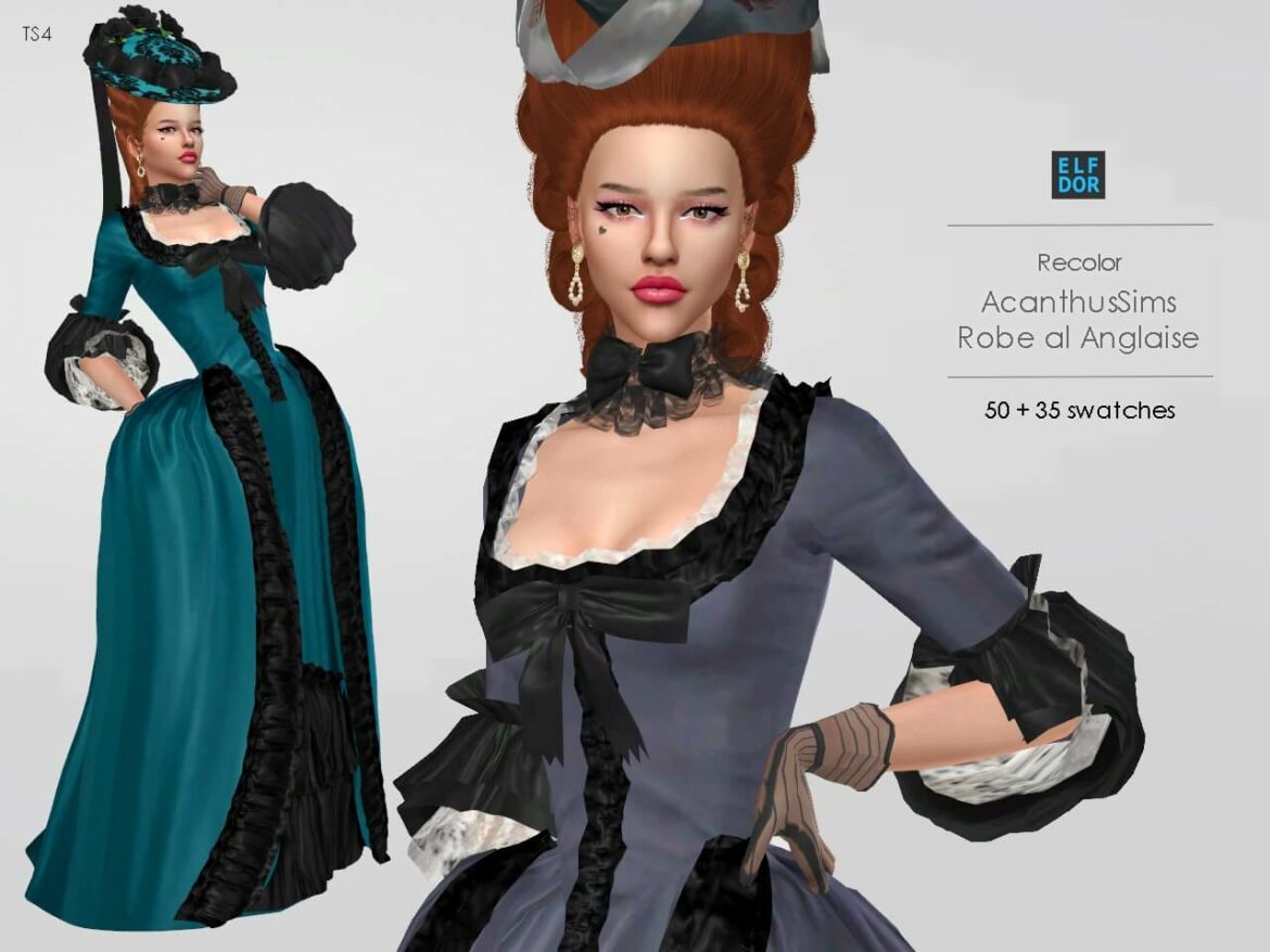 AcanthusSims Robe a la Anglaise RC by Elfdor Sims