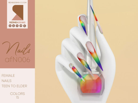 Sims 4 AF NAILS N006 by REDHEADSIMS