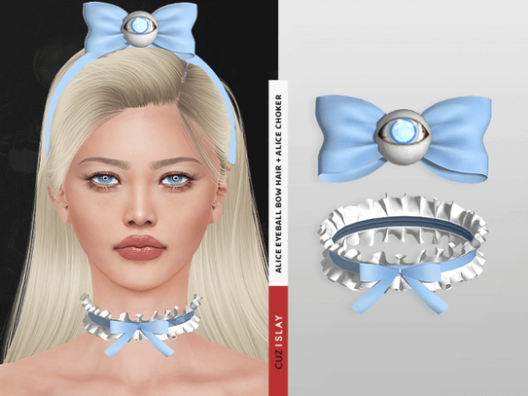 Sims 4 Alice Hair Bow + Choker – The Sims 4