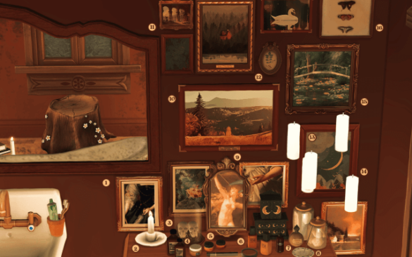 Sims 4 art details painting candle skulls moisturizer