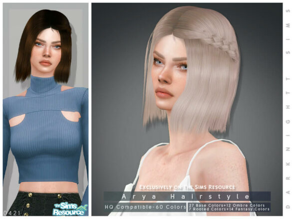 Sims 4 Arya Hairstyle by DarkNighTt by TSR
