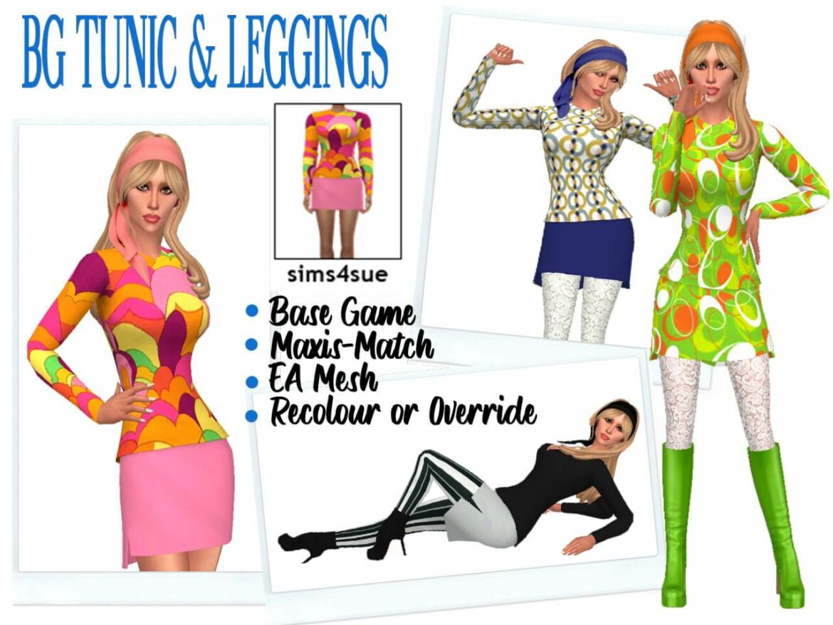 Sims 4 BG TUNIC & LEGGINGS by Sims4Sue