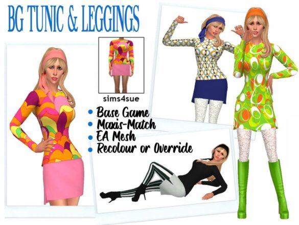 Sims 4 BG TUNIC & LEGGINGS by Sims4Sue