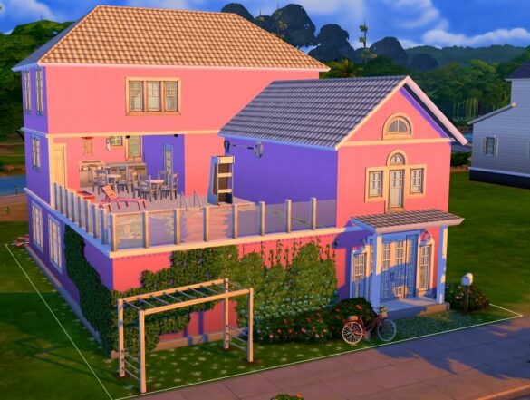 Sims 4 Big Pink House (no CC)