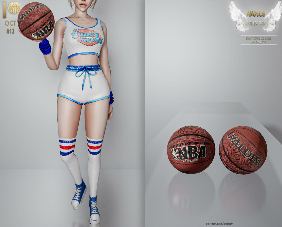 Sims 4 BUNNY SQUAD COSTUME (NBA BALL) S94