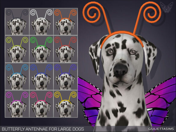 Sims 4 Butterfly Antennae For Large Dogs by feyona