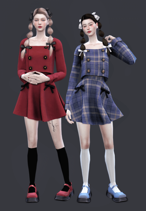 Sims 4 button two piece