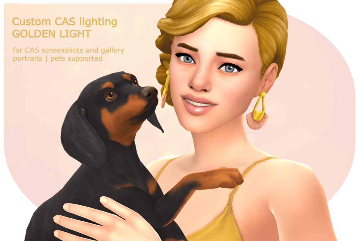 Sims 4 cas lighting golden light for ts4