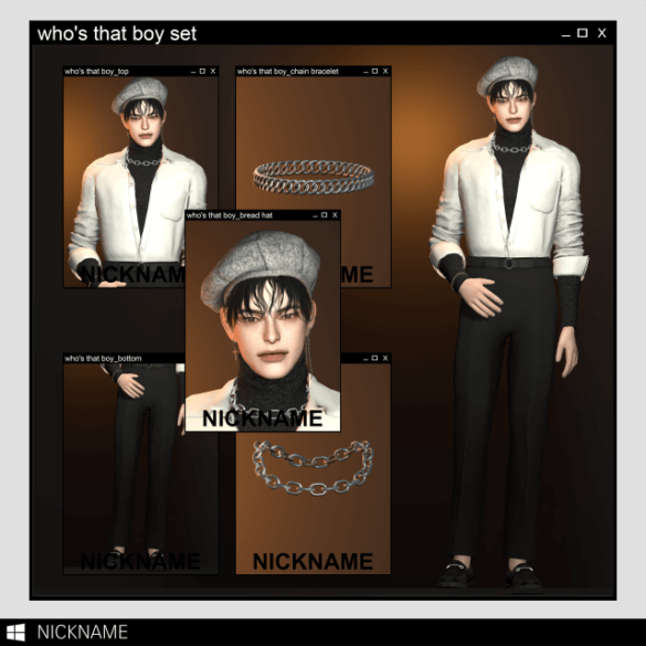 Sims 4 cas whos that boy top bottom bread