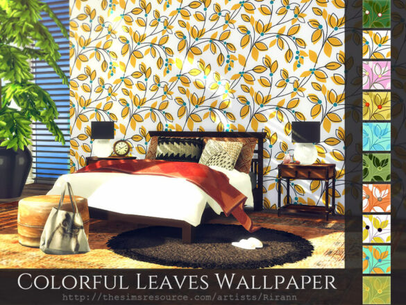 Sims 4 Colorful Leaves Wallpaper