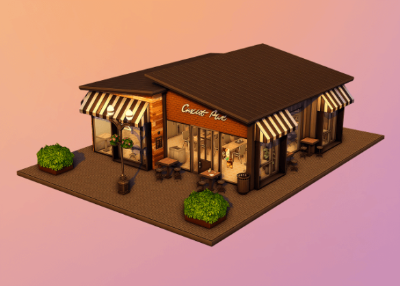 Sims 4 cortado coffee shop no cc
