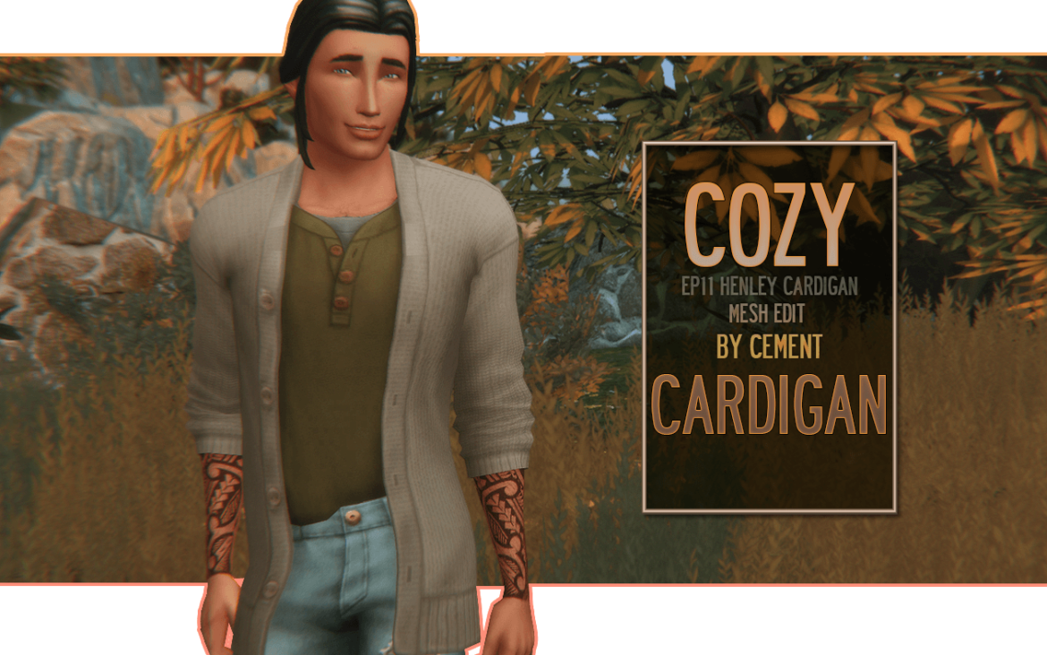 Sims 4 cozy cardigan ep11 henley cardigan