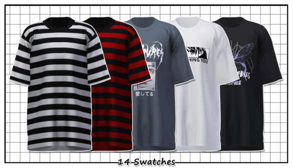 Sims 4 crush t shirt new mesh all lods 14 swatches hq