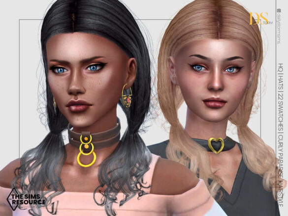 Sims 4 Curly Paradise Hairstyle by DailyStorm at TSR