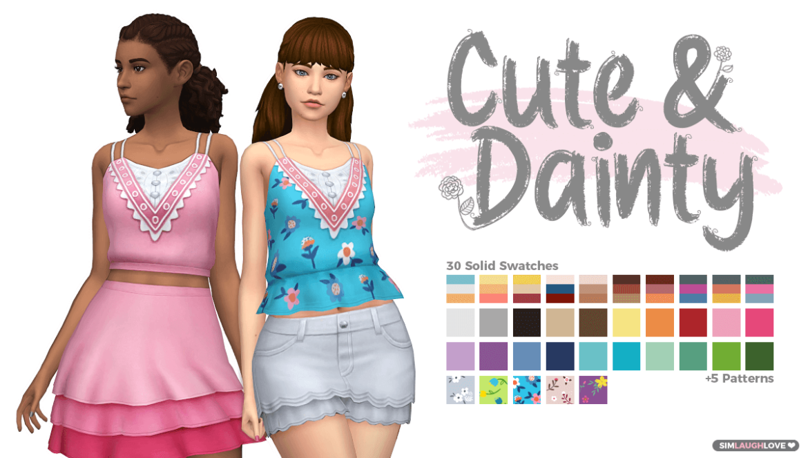 Sims 4 cute dainty tank tops