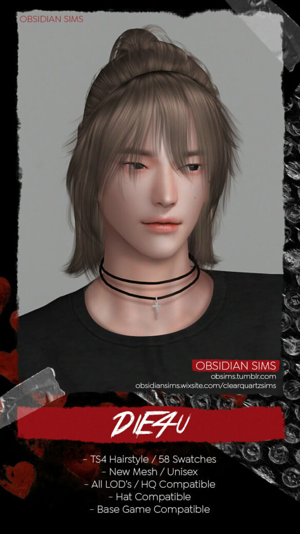Sims 4 DiE4U HAIRSTYLE at Obsidian Sims