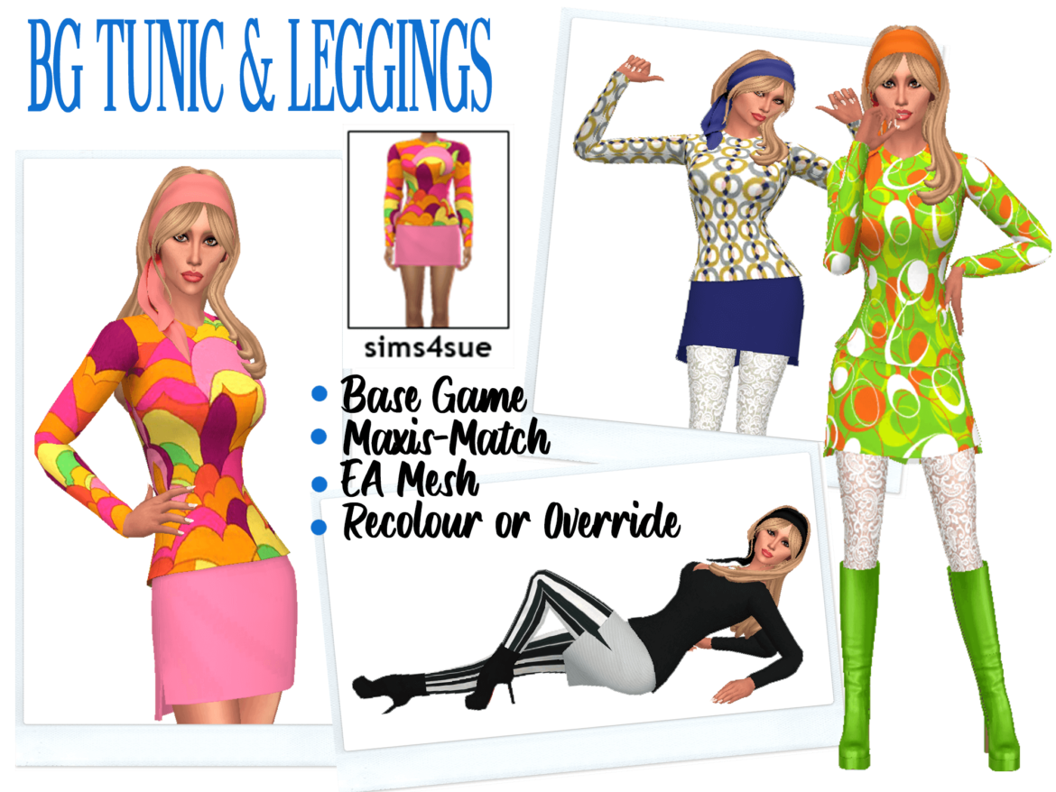 Sims 4 download bg tunic leggings base game recolour