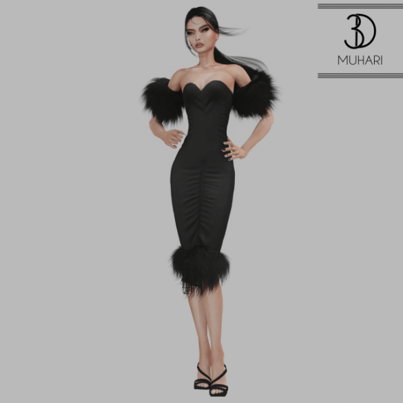 Sims 4 3D Muhari Jade Dress