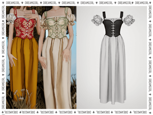 Sims 4 DREAMGIRL_CORSET DRESS