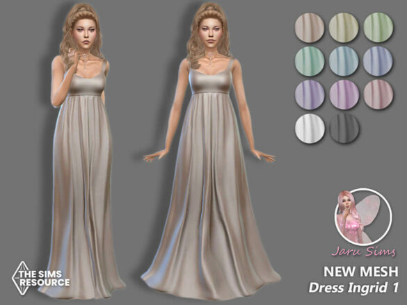 Sims 4 Dress Ingrid 1 by Jaru Sims