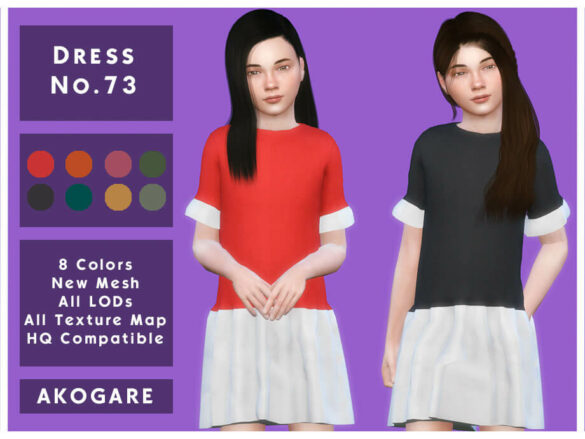 Sims 4 Dress No.73 by Akogare