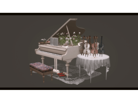 Sims 4 Dung Grand Piano & Classic Set