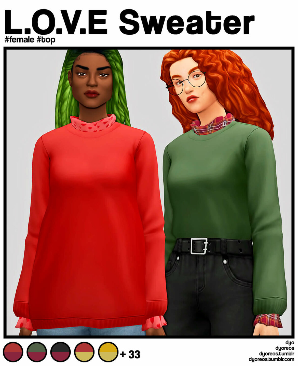 Sims 4 dyoreos love sweater a ruffled neck ruffled