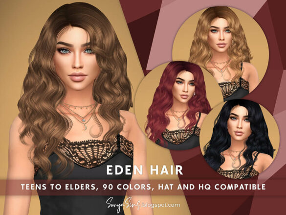 Sims 4 Eden Hair by SonyaSimsCC