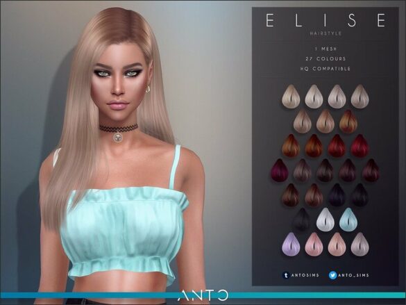 Sims 4 Elise Hair by Anto